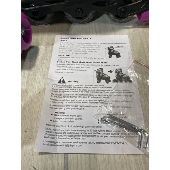 Girls Schwinn Adjustable Fit Switcher 2 in 1 Inline/Quad Skates Sizes 5-8 Pink - Picture 4 of 14